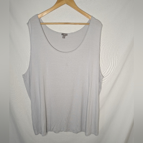 J Jill Light Grey Casual Tank Top Size 4X - Picture 1 of 8